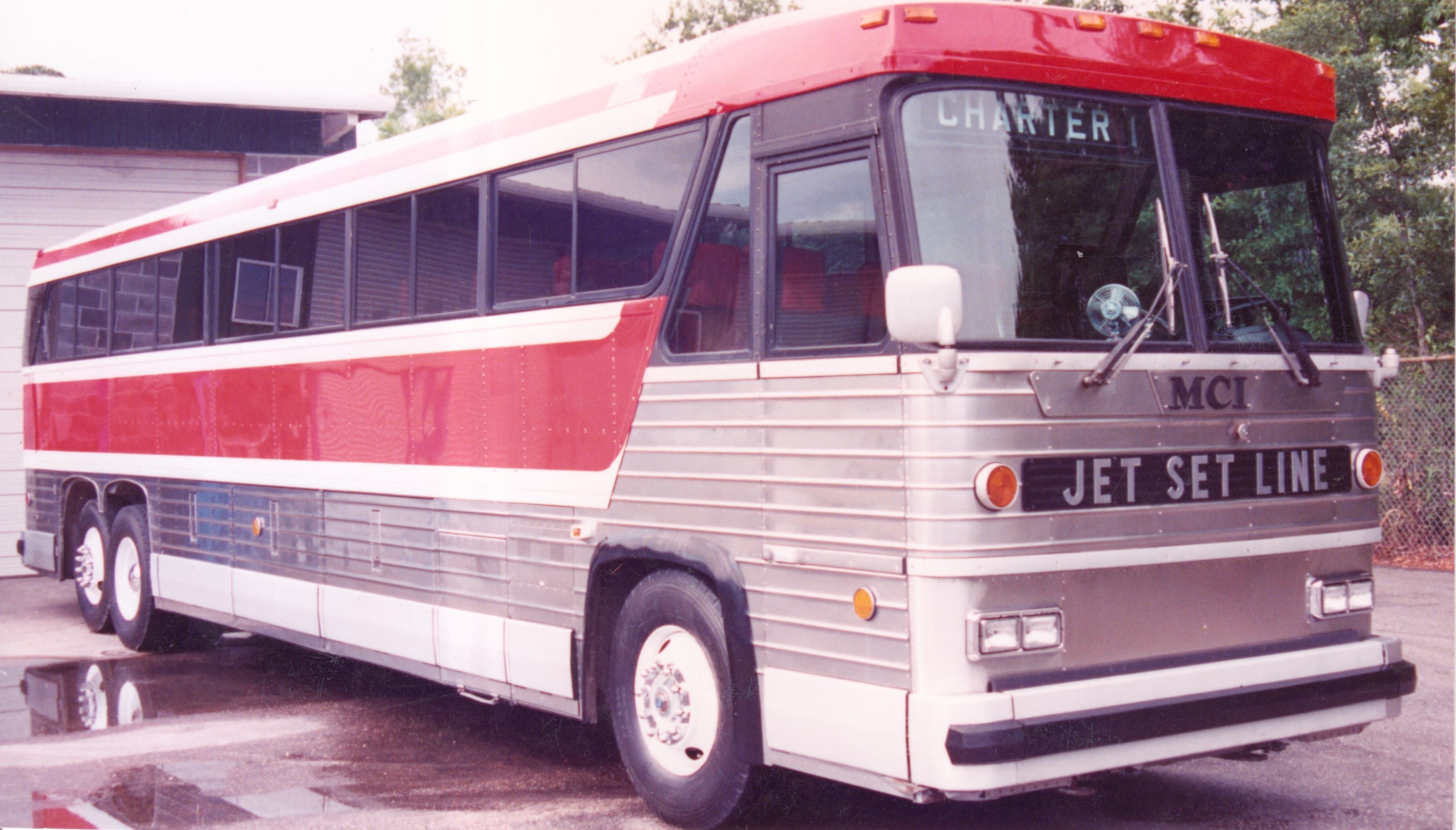 First full-size motorcoach bus — MCI MC-7, the workhorse of the North American charter industry.