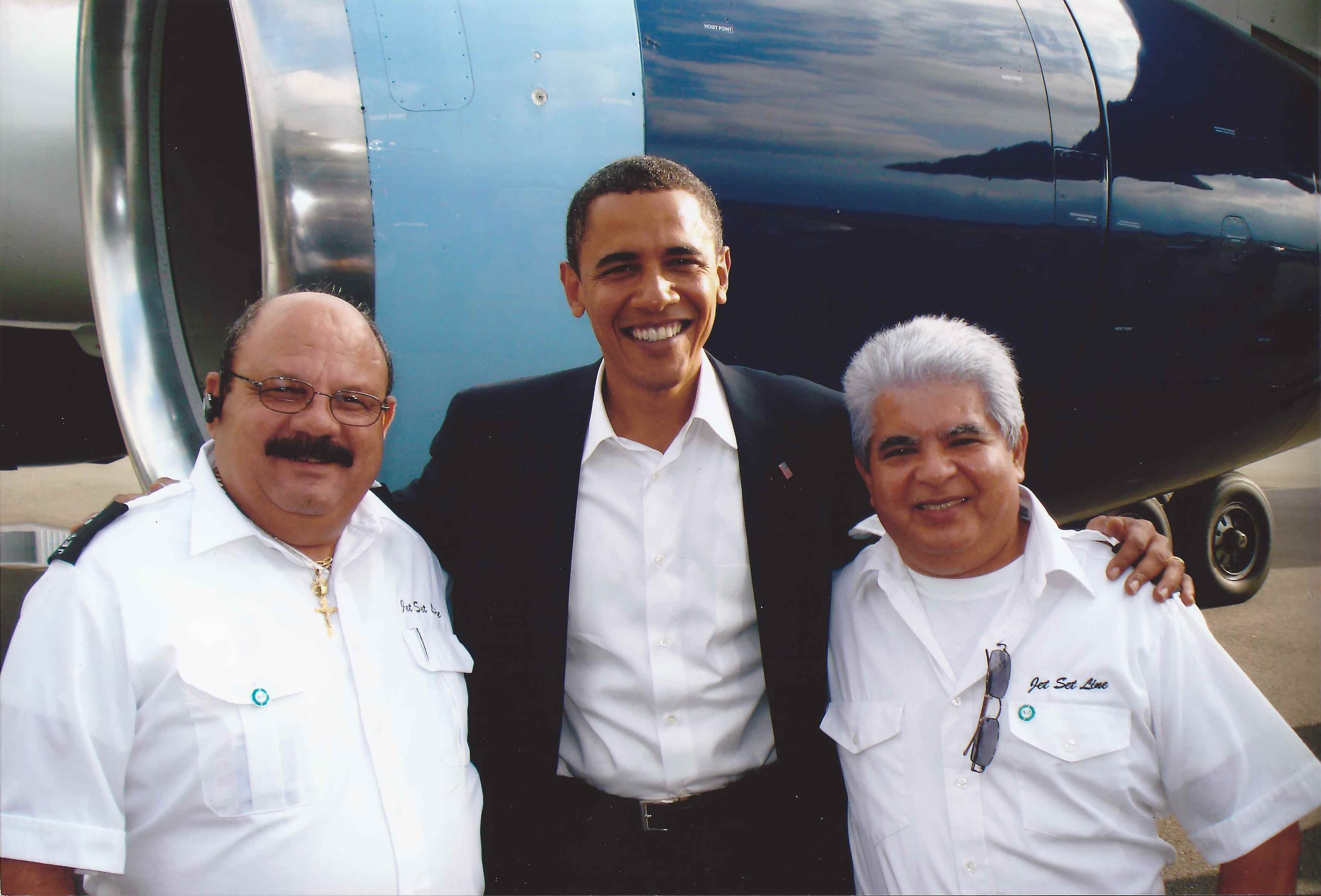 Jet Set Line drivers with President Barack Obama — first presidential trip.