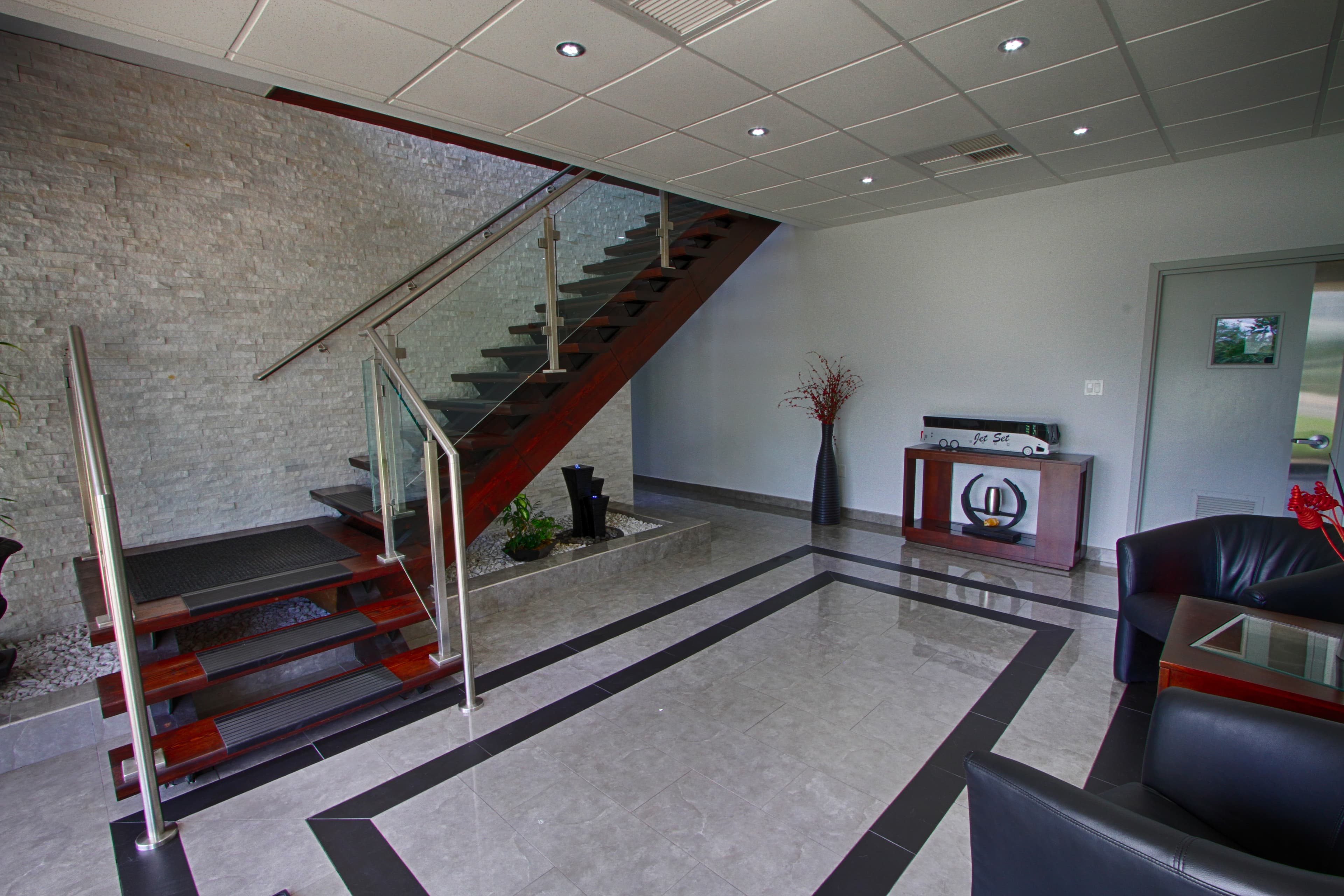 Jet Set headquarters lobby and reception area