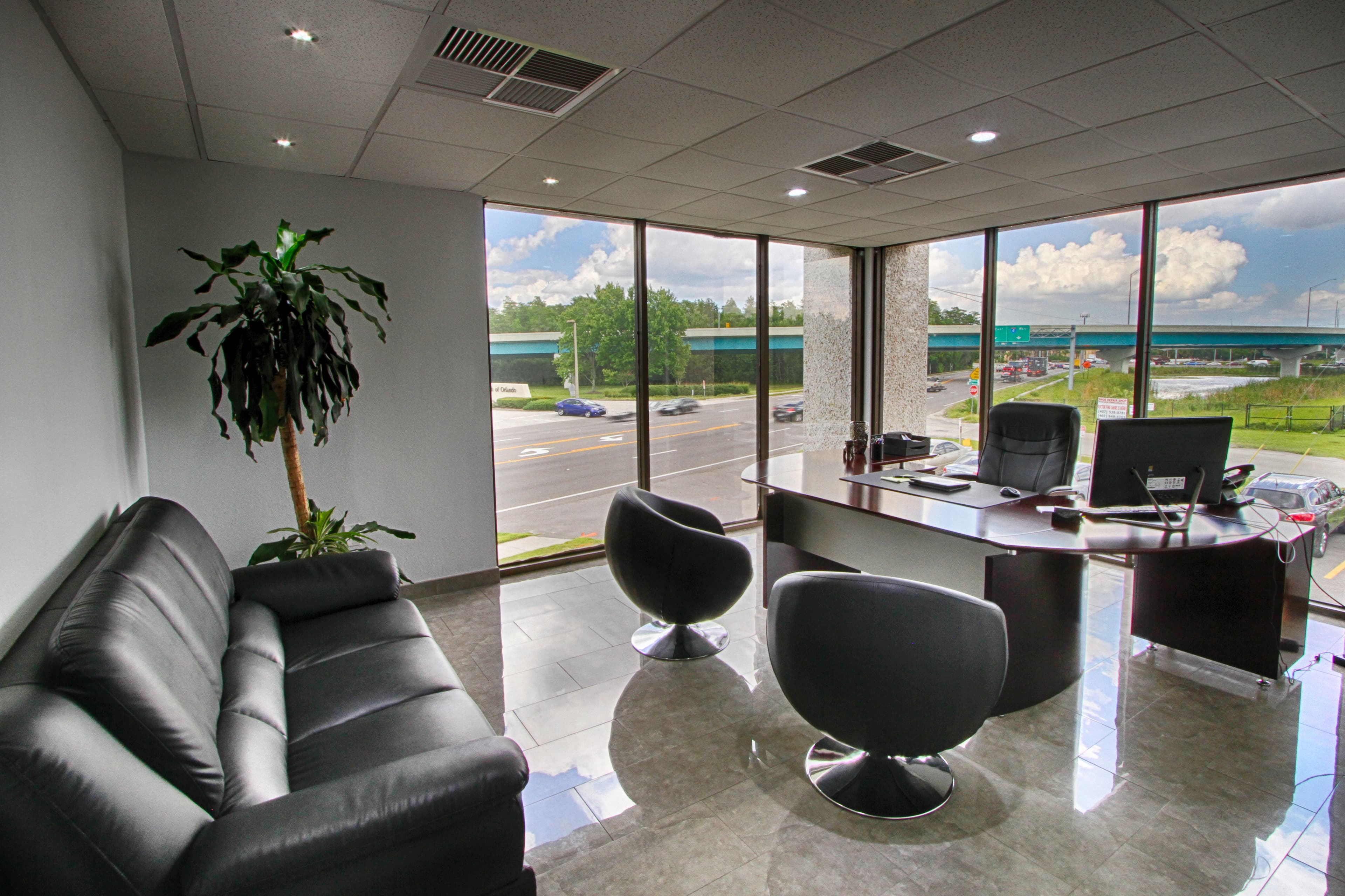 Upstairs workspace at Jet Set headquarters